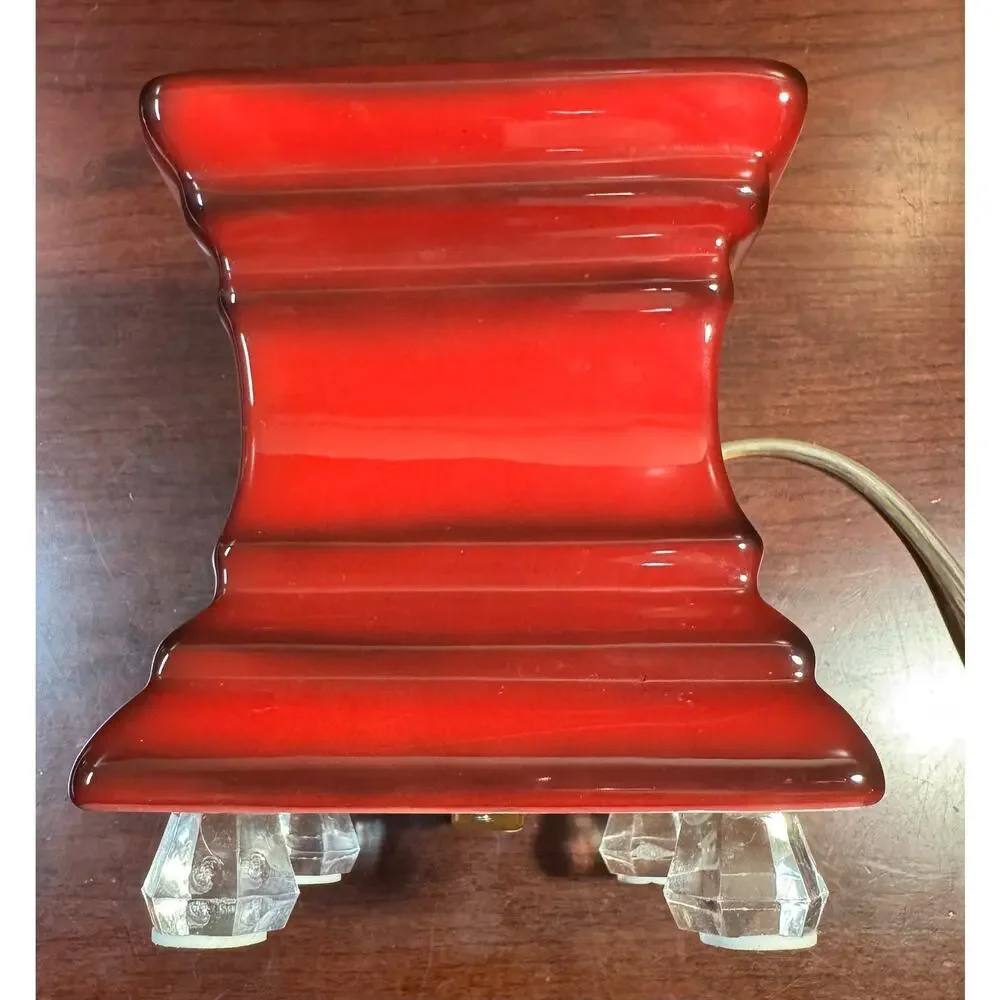 Gold Canyon Red Footed Pedestal Candle Wax Pod Electric Warmer with Timer